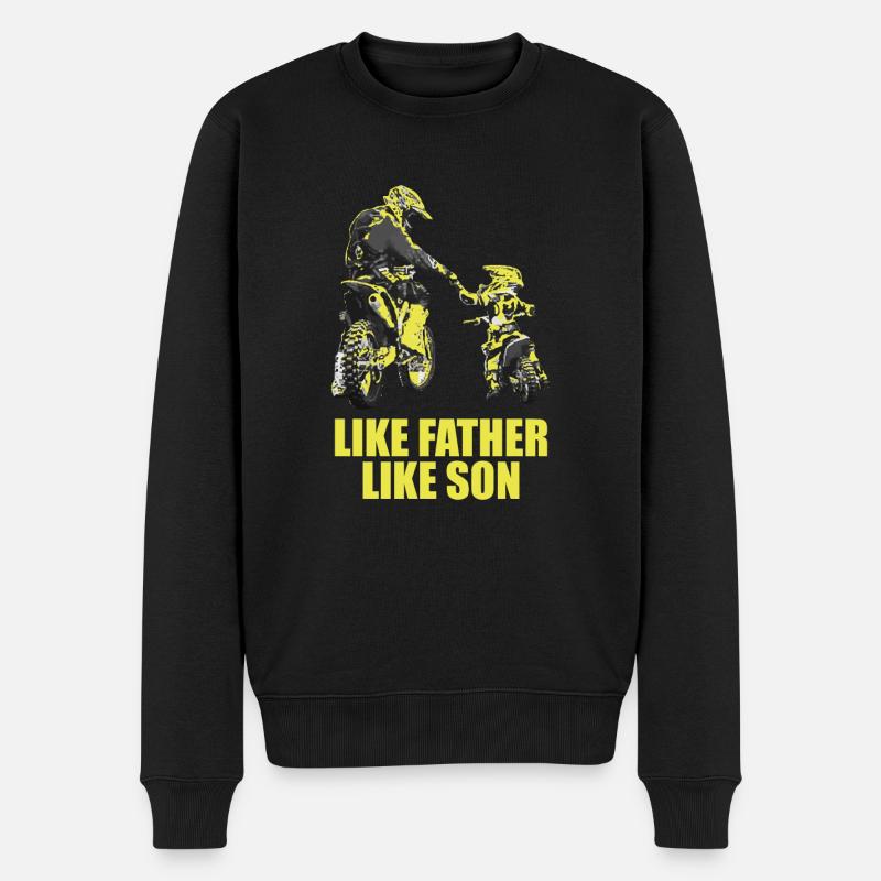 Like Father Like Son Motocross Motocross Dad Motoc - Männer Premium Bio Pullover - Schwarz