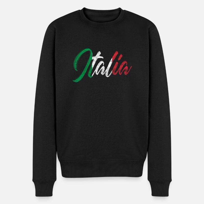 Italien - Männer Premium Bio Pullover - Schwarz