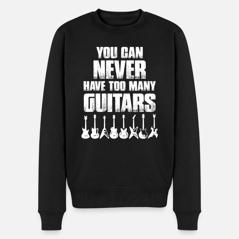 You Can Never Have Too many Guitars - Männer Premium Bio Pullover - Schwarz