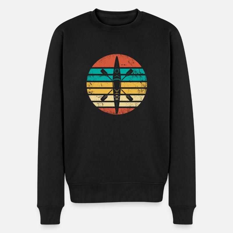 Retro Kajak Sport Geschenk I Kanu Kayak Kajaker - Männer Premium Bio Pullover - Schwarz
