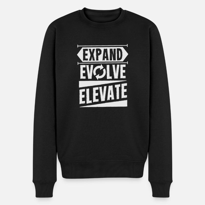 Expand - Evolve - Elevate - Männer Premium Bio Pullover - Schwarz