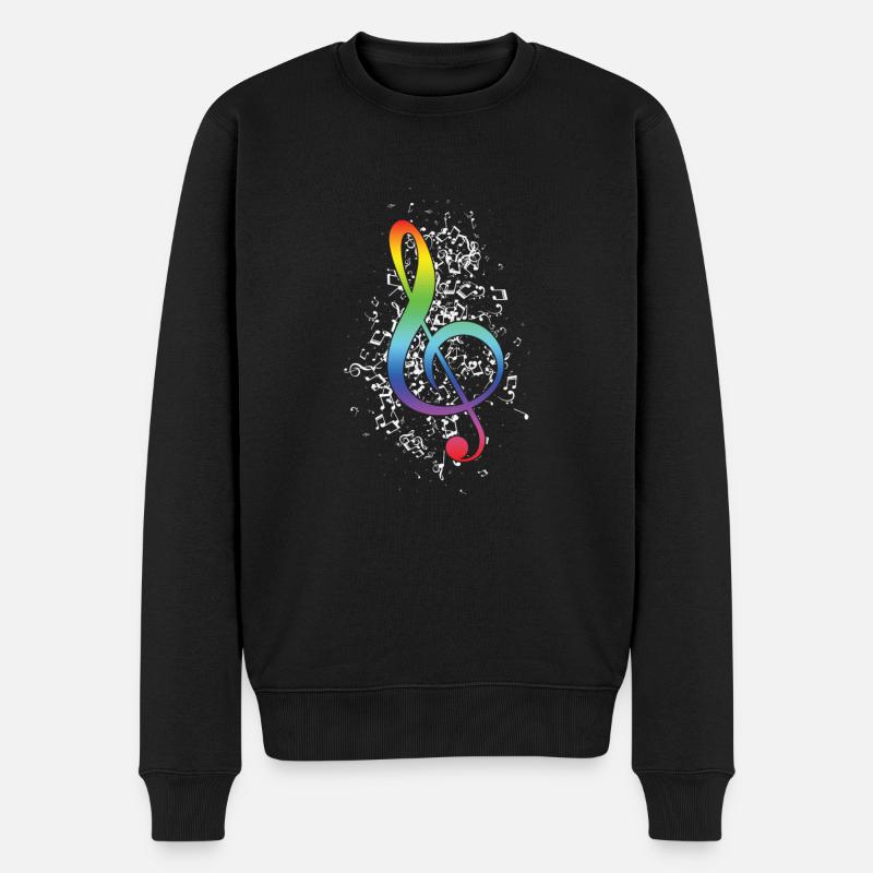 Musik Note Musikinstrument Musiker Geschenk - Männer Premium Bio Pullover - Schwarz