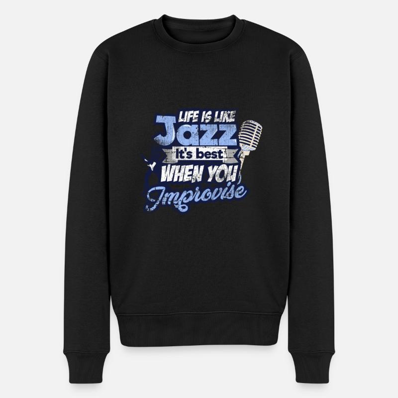 Jazz - Männer Premium Bio Pullover - Schwarz