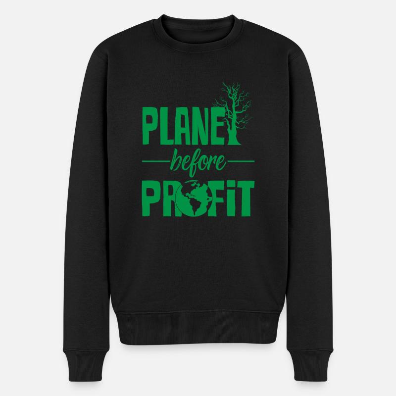 Klimaschutz - Männer Premium Bio Pullover - Schwarz