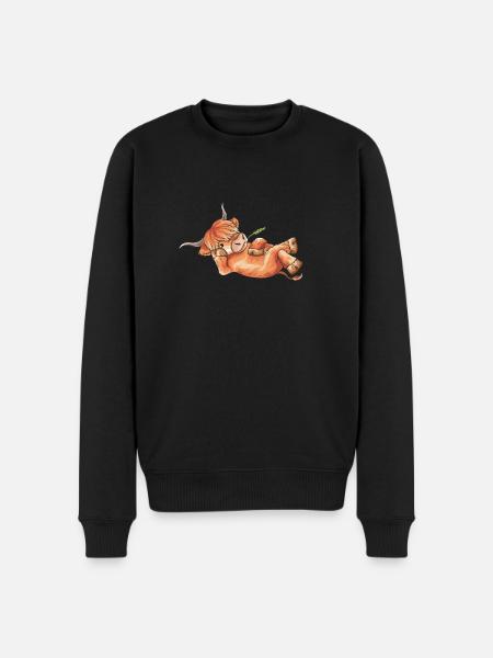 Cow Scottish highland cattle highland chilling - Men's Premium Organic Jumper - black
