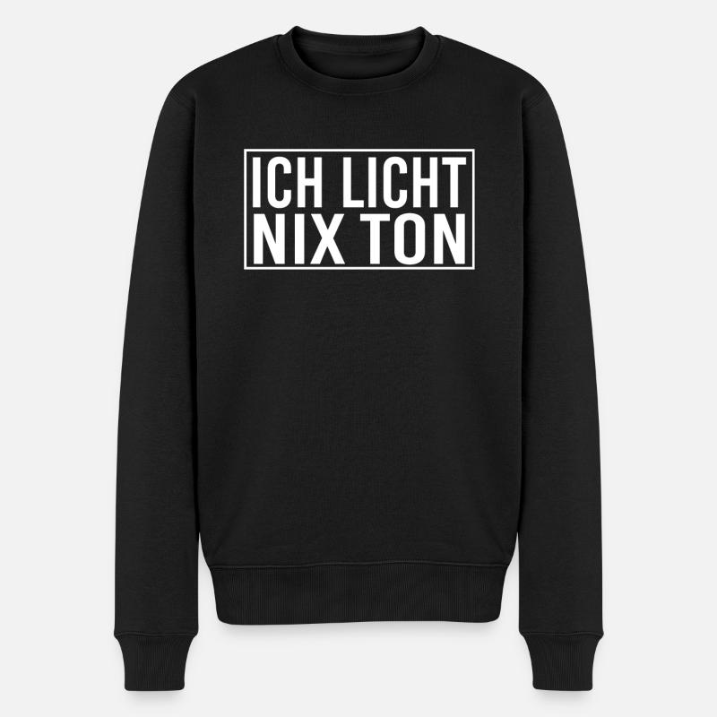 Ich Licht Nix Ton Veranstaltungstechniker - Männer Premium Bio Pullover - Schwarz