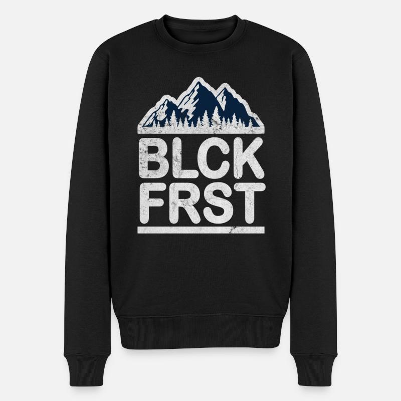 Black Forest Schwarzwald Berge Heimat - Männer Premium Bio Pullover - Schwarz