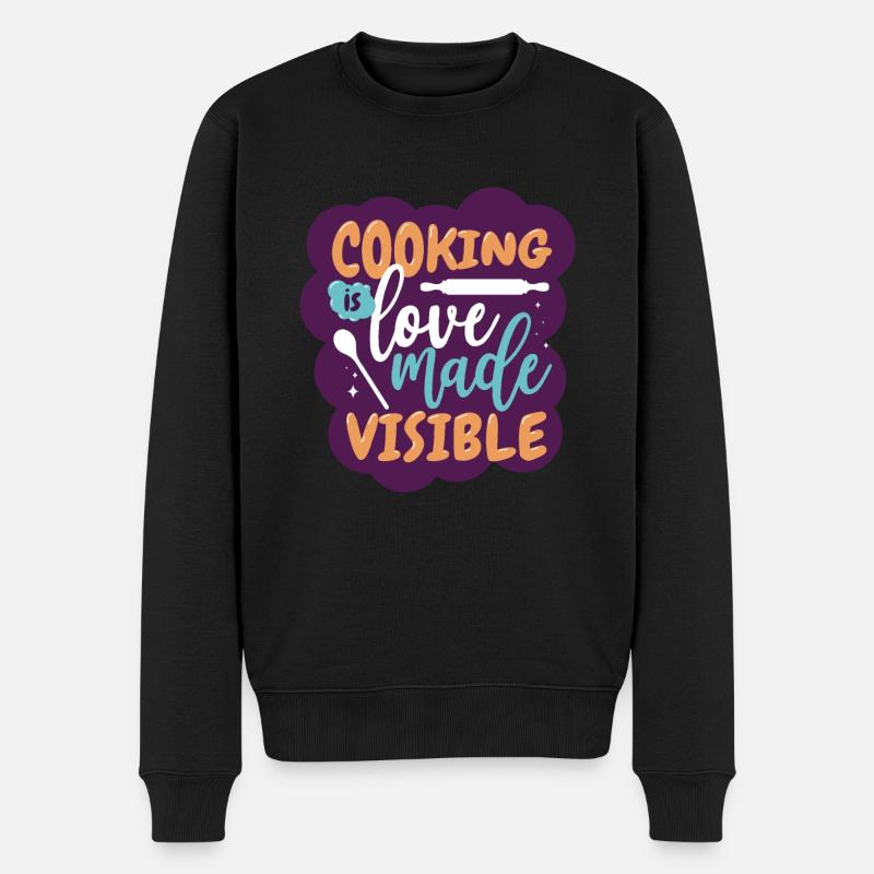 La cuisine est visible amour cadeau cuisinier - Pull Premium bio Homme - noir