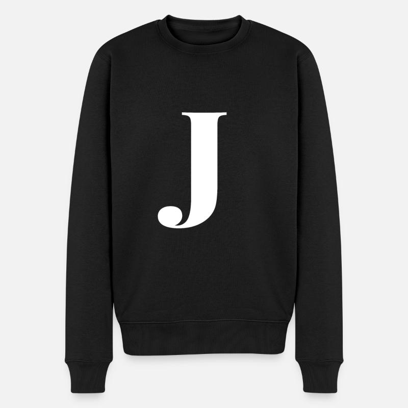Lettre J - Pull Premium bio Homme - noir