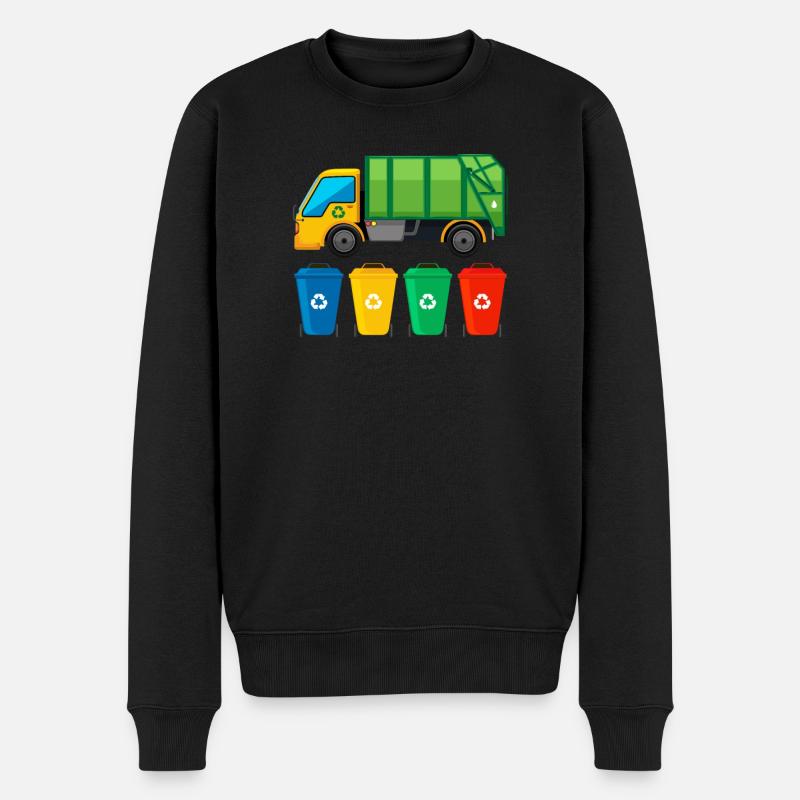 Müllwagen - Männer Premium Bio Pullover - Schwarz