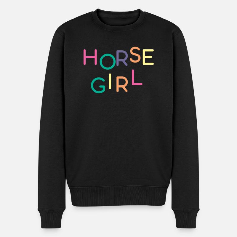 Pferde Pferdemädchen Reiten Mädchen Geschenk - Männer Premium Bio Pullover - Schwarz