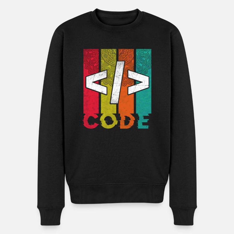 Code design - Men's Premium Organic Jumper - black