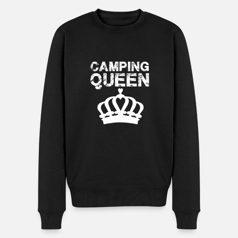 Camping Queen Camper - Männer Premium Bio Pullover - Schwarz
