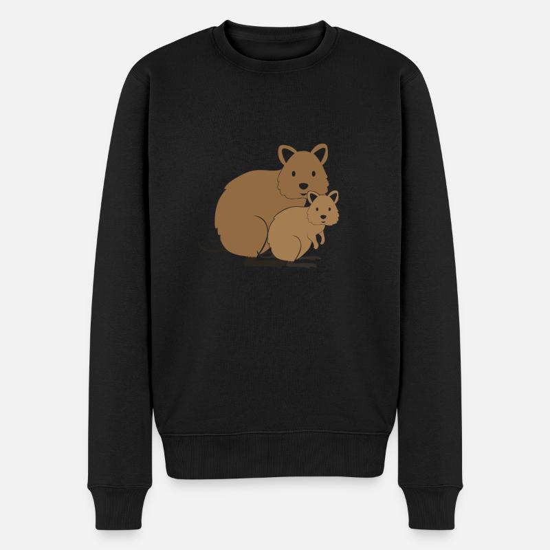 Quokka avec bébé - Pull Premium bio Homme - noir