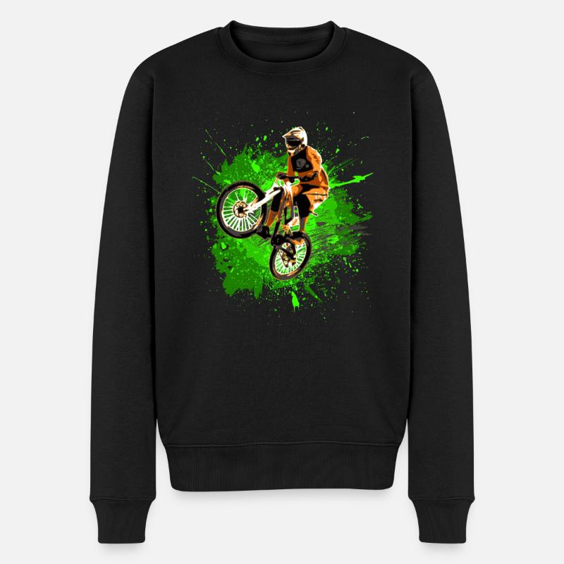MTB Downhill VTT vert - Pull Premium bio Homme - noir