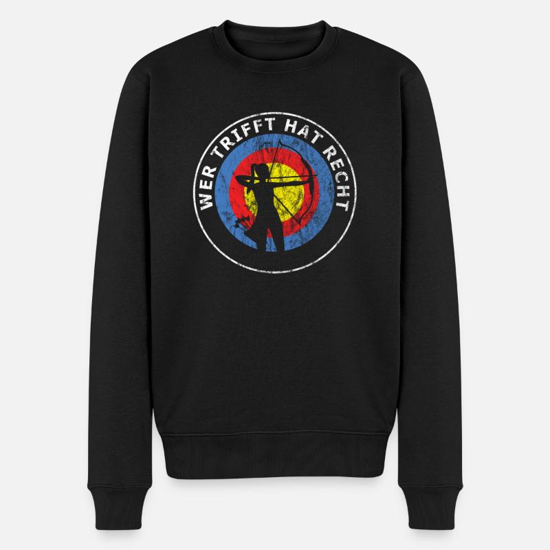 Bogenschießen - Männer Premium Bio Pullover - Schwarz