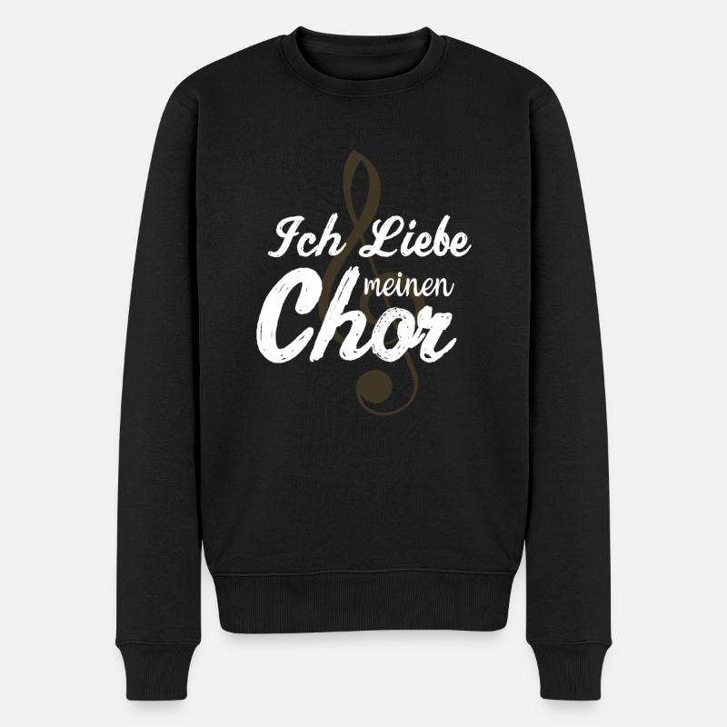 Ich liebe meinen Chor - Männer Premium Bio Pullover - Schwarz