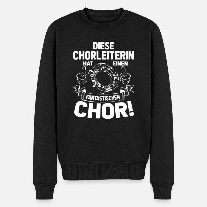 diese chorleiterin hat einen fantastischen chor! - Männer Premium Bio Pullover - Schwarz