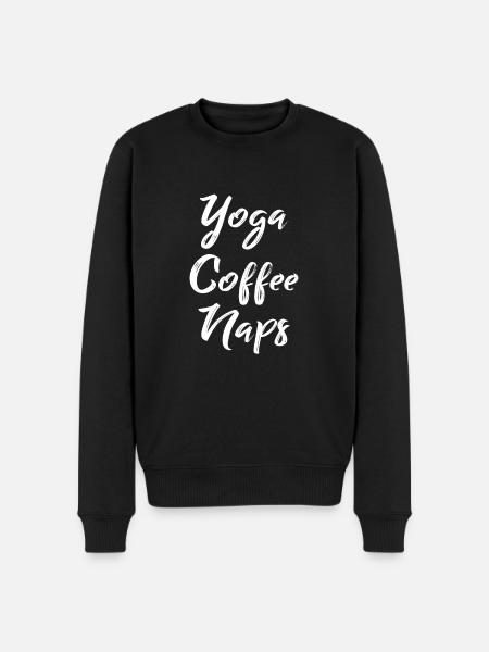 Yoga coffee naps - Men's Premium Organic Jumper - black