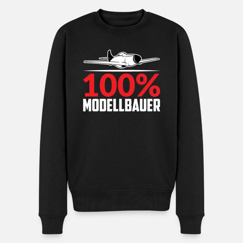 100% MODELLBAUER - Männer Premium Bio Pullover - Schwarz