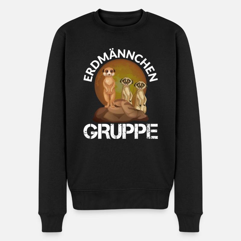 ERDMÄNNCHEN GRUPPE - Männer Premium Bio Pullover - Schwarz