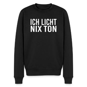 Veranstaltungstechnik Ich Licht Nix Ton - Männer Premium Bio Pullover - Schwarz - Vorne - Nico (187cm)
