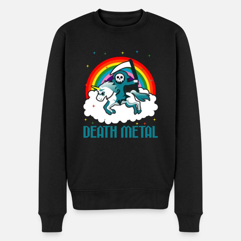 Crâne de licorne death metal - Pull Premium bio Homme - noir