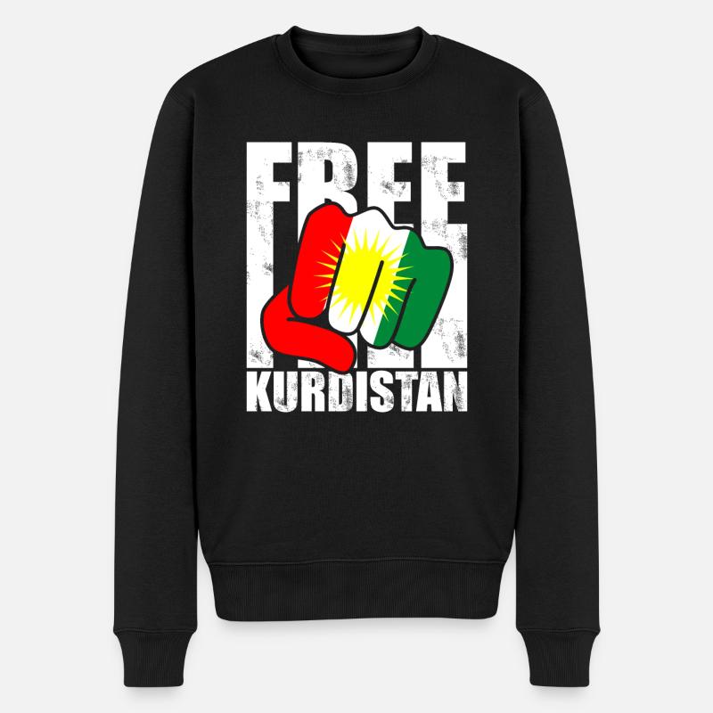 Free Kurdistan - Männer Premium Bio Pullover - Schwarz