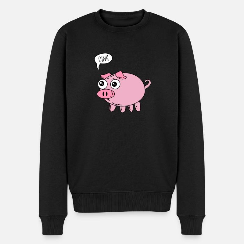 Oink - cochon - Pull Premium bio Homme - noir