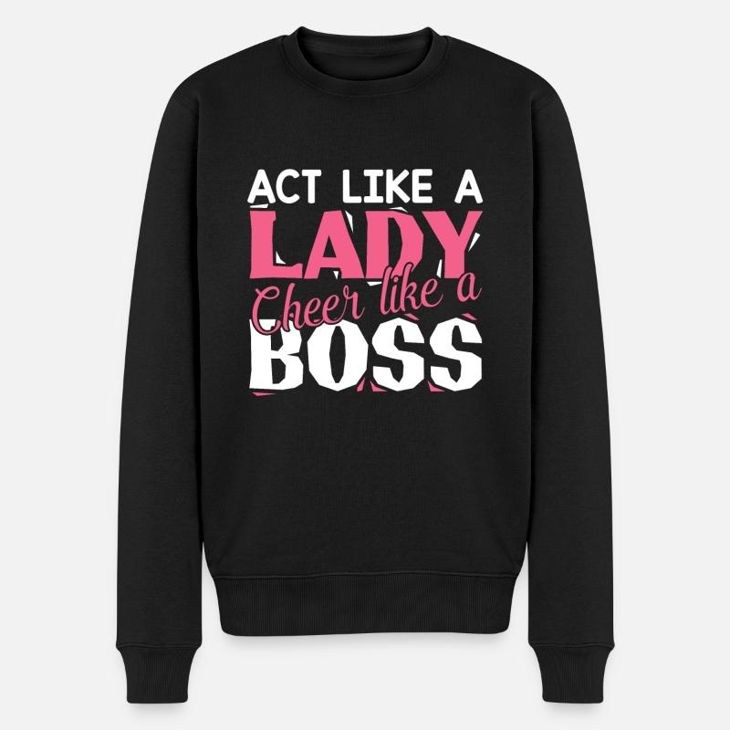 Cheerleading Cheer wie ein Boss - Männer Premium Bio Pullover - Schwarz