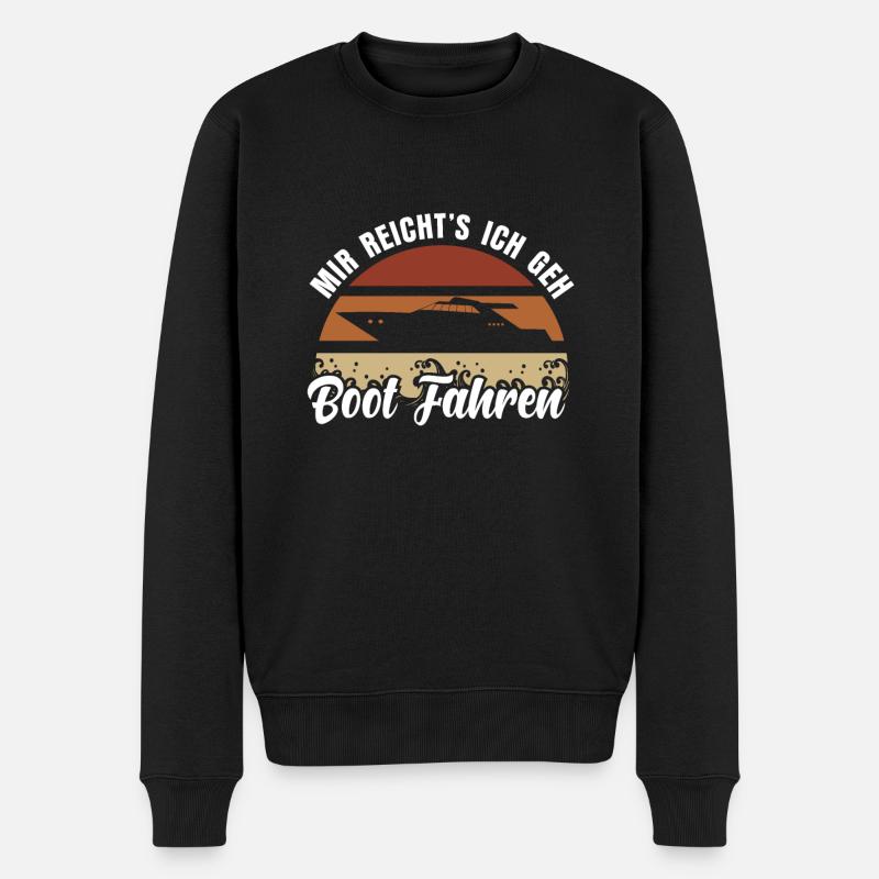 Boot Kapitän - Männer Premium Bio Pullover - Schwarz