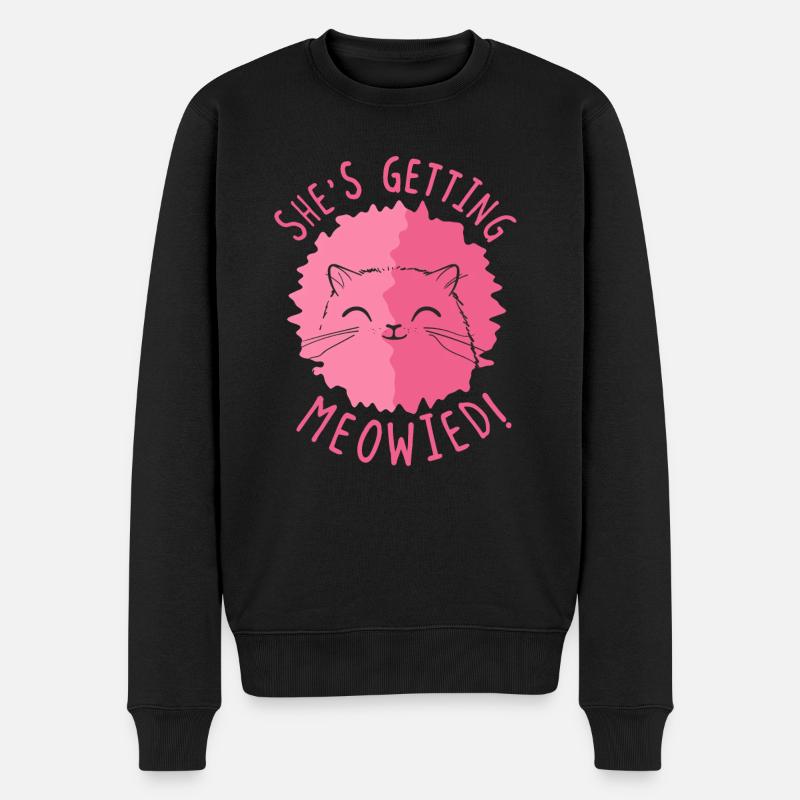 She's getting meowied! - Kätzchen - Männer Premium Bio Pullover - Schwarz