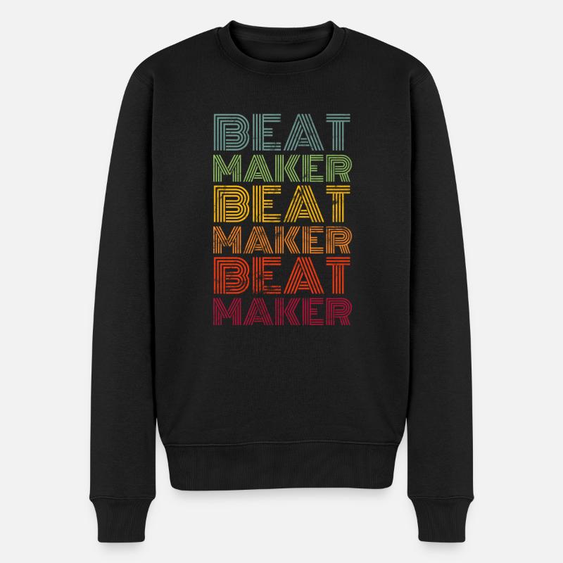 Beat Maker Retro - Männer Premium Bio Pullover - Schwarz