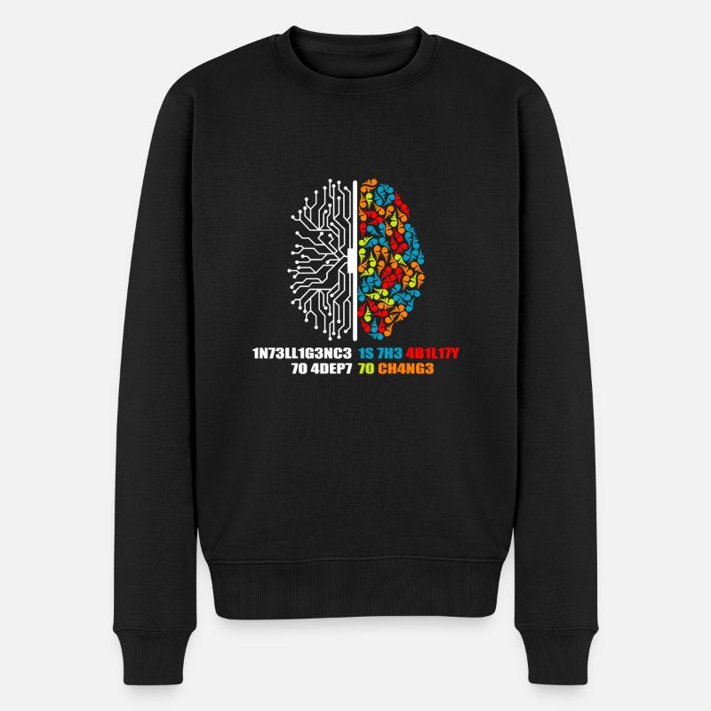 Intelligence is the ability to adept to changes Kl - Männer Premium Bio Pullover - Schwarz