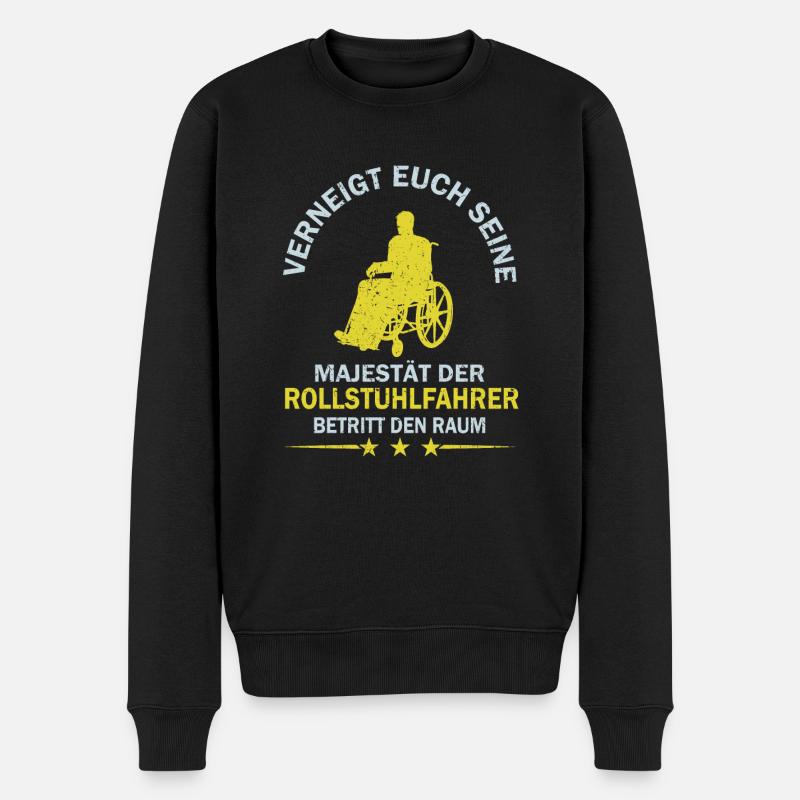 DER ROLLSTUHLFAHRER BETRITT DEN RAUM - Männer Premium Bio Pullover - Schwarz