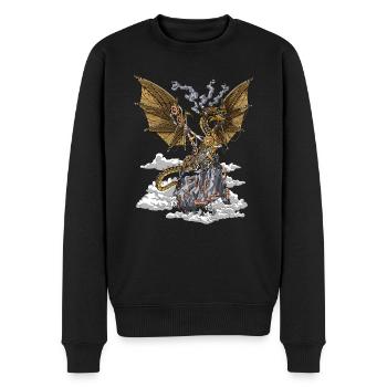Dragon Steampunk - Pull Premium bio Homme - noir - Devant - Nico (187cm)