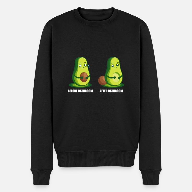 Before Bathroom - After Bathroom Vegetarier Gift - Männer Premium Bio Pullover - Schwarz