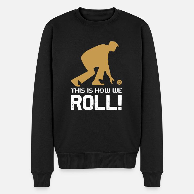 Bowling - So geht's - Männer Premium Bio Pullover - Schwarz