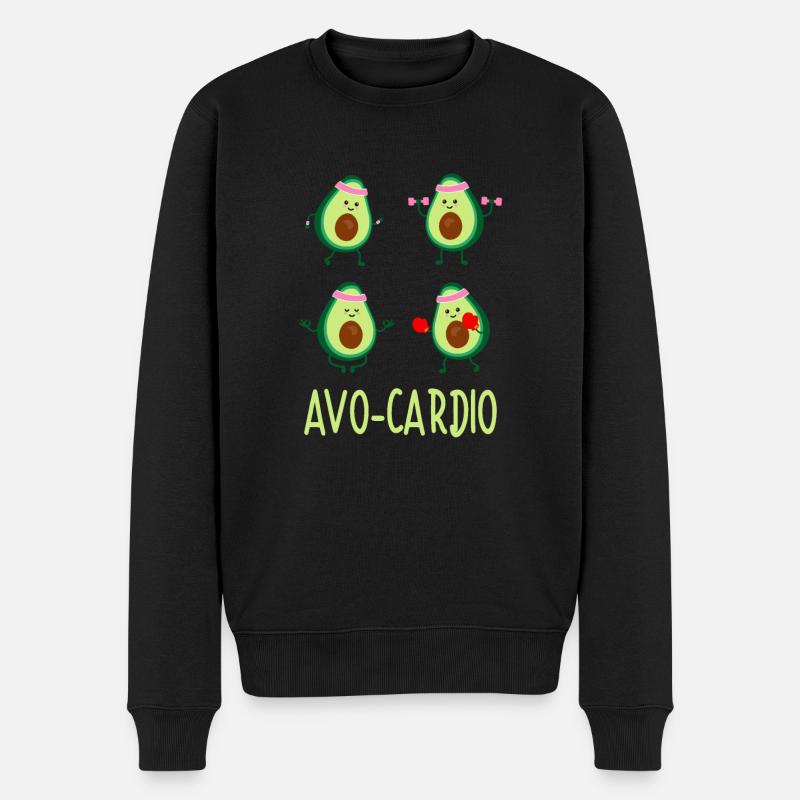 Avocardio Avocado Sport Training Frucht Veganer - Männer Premium Bio Pullover - Schwarz