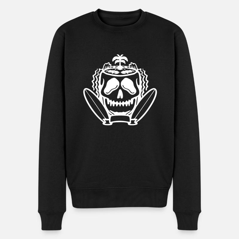 Wellenreiten - Männer Premium Bio Pullover - Schwarz