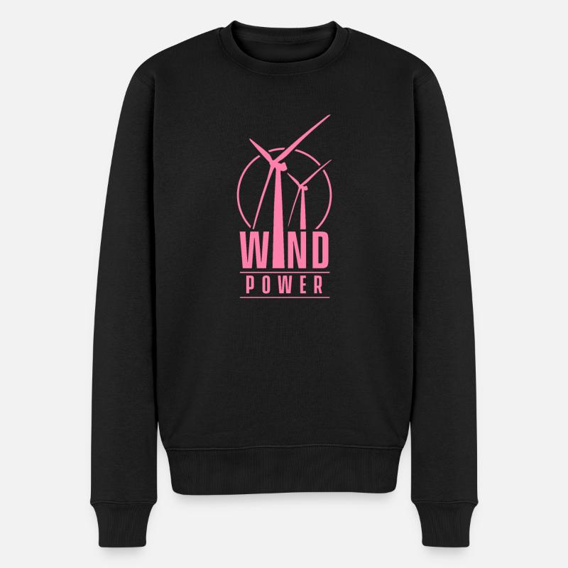 Windmühle - Männer Premium Bio Pullover - Schwarz