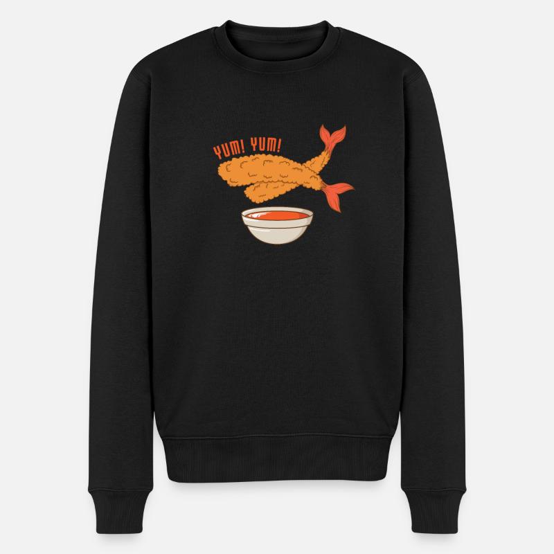 fritierte Shrimps - Männer Premium Bio Pullover - Schwarz