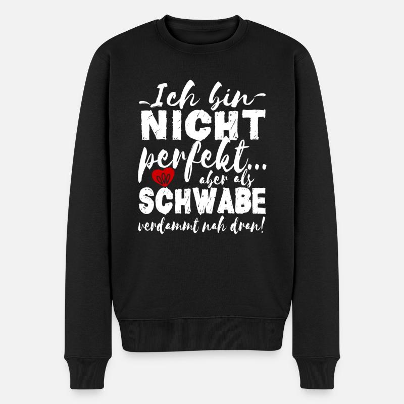 Schwäbisch Schwabe lustig - Männer Premium Bio Pullover - Schwarz