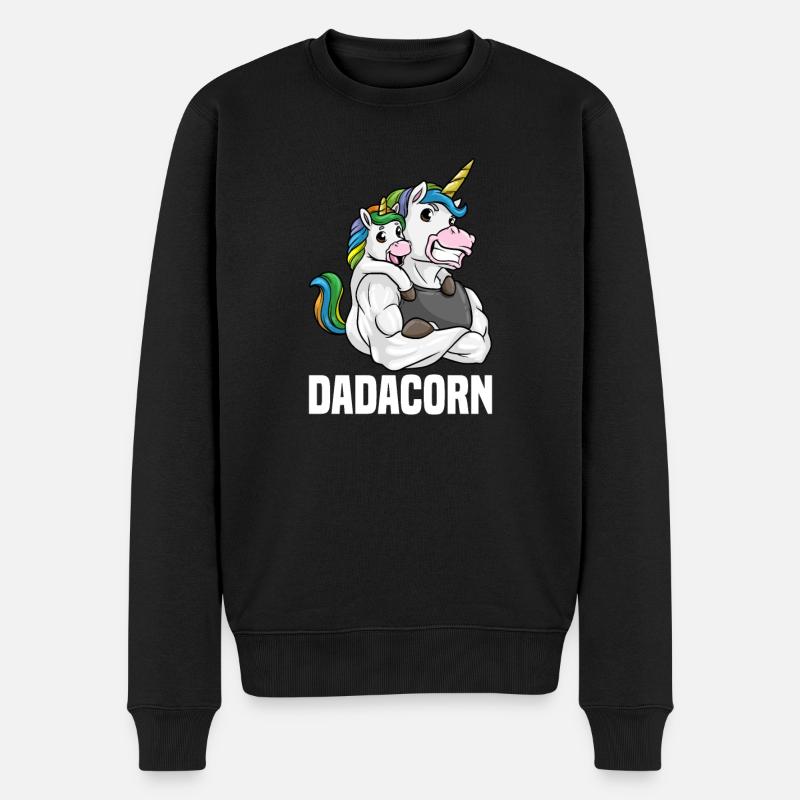 Dadacorn Papa Vater Vatertag bester Papa - Männer Premium Bio Pullover - Schwarz