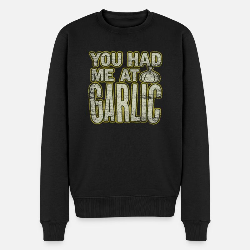 Knoblauch - Männer Premium Bio Pullover - Schwarz