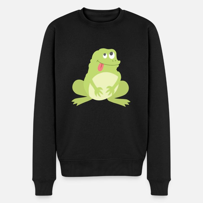 Frosch - Männer Premium Bio Pullover - Schwarz