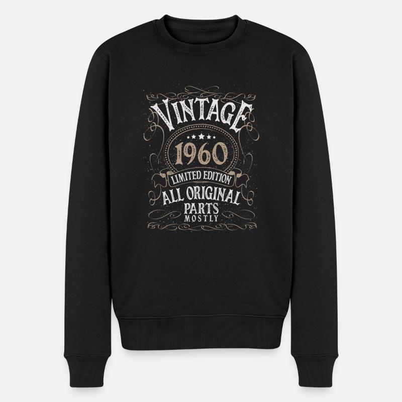 Anniversaire né en 1960 - Pull Premium bio Homme - noir