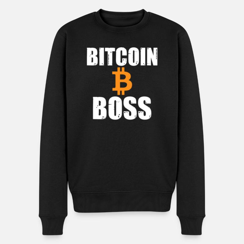 Bitcoin Boss - Männer Premium Bio Pullover - Schwarz