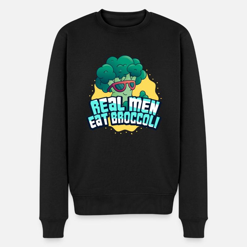 Brokkoli - Männer Premium Bio Pullover - Schwarz