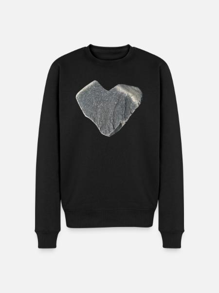 Stein Herz Steine Sammler Geschenk - Männer Premium Bio Pullover - Schwarz
